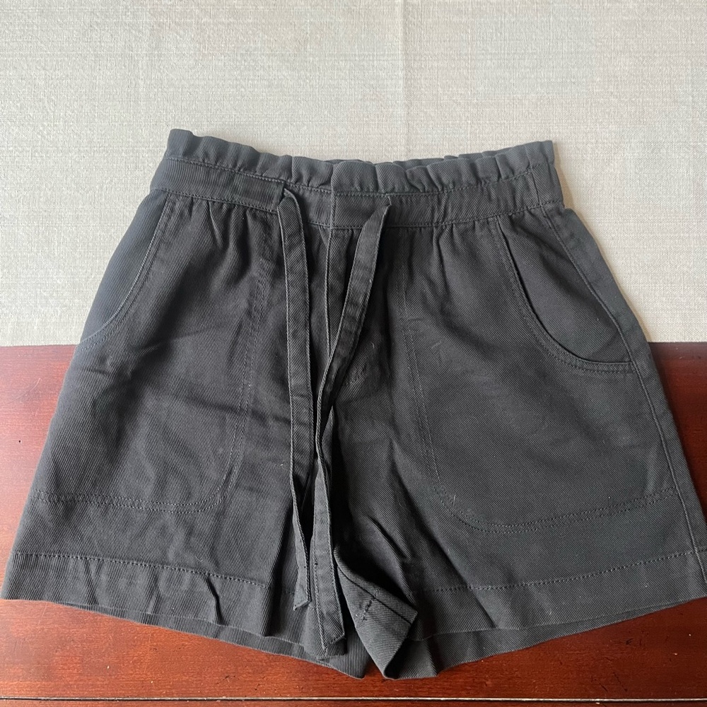Women's Paperbag Black Casual Shorts